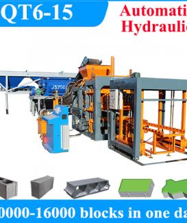 QT6-15 Automatic Hydraulic Concrete Cement Bricks Making Machine Price