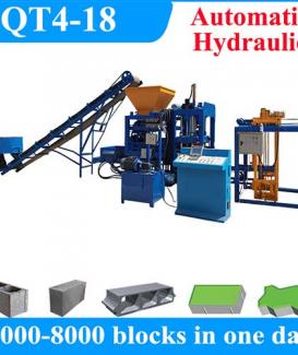 QT4-18 Automatic Hydraulic Concrete Solid Hollow Block Making Machine