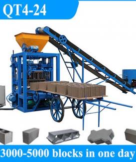 QT4-24 Semi Automatic Vibrating Cement Concrete Block Moulding Machine Price