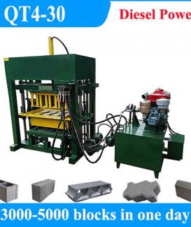 QT4-30 Diesel Powered Hydraulic Cement Concrete Paver Block Making Machine