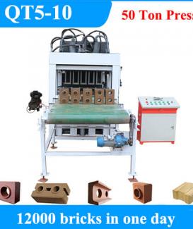 QT5-10 Automatic Hydraulic Earth Soil Interlocking Brick Making Machine for Sale